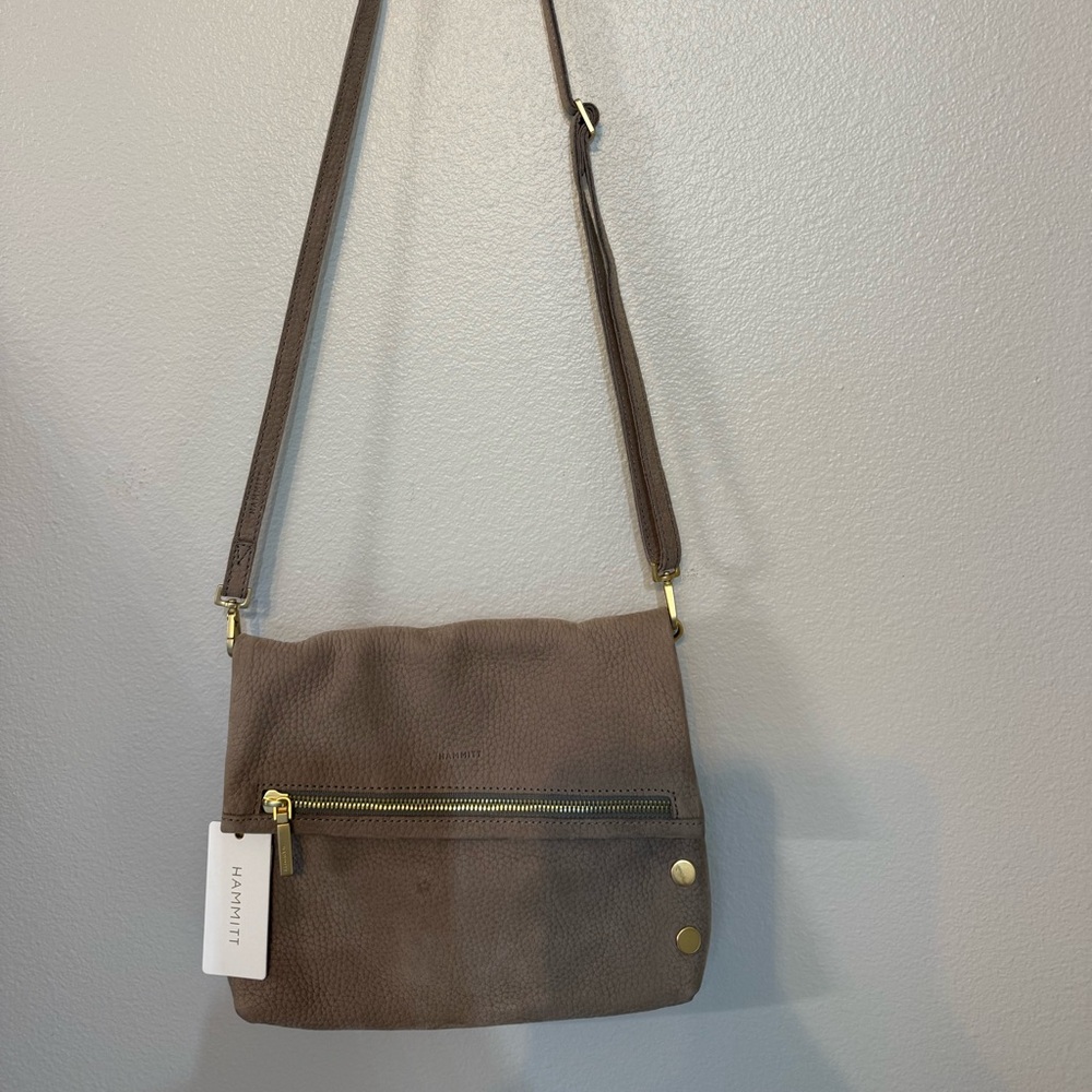 Hammitt Brown Crossbody Bag with Gold Accents